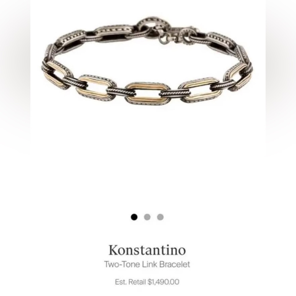 Konstantino Sterling Silver and 18k Gold Link Toggle Bracelet